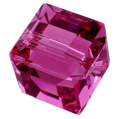 SWAROVSKI 5601 CUBE Bead FUCHSIA 8mm